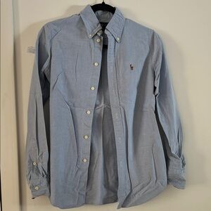 Ralph Lauren Light Blue Custlm fit women’s button down Shirt size XS